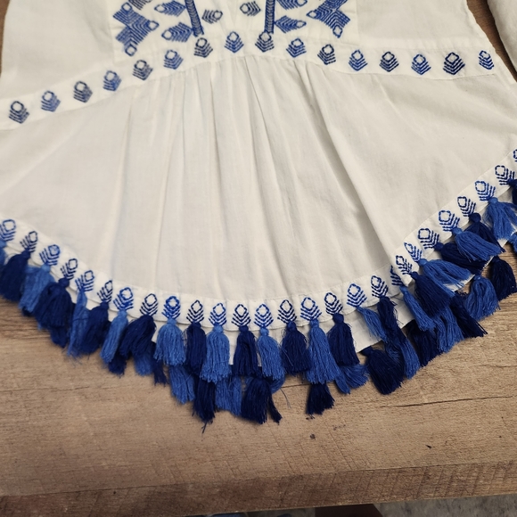 ⚪️ KAS Designs Embroidered Blouse with Tassels Size M - Picture 12 of 16